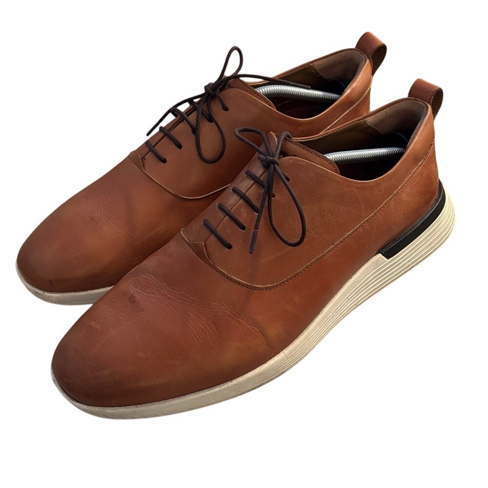Wolf & Shepherd Crossover Derby Lace Up Leather Shoes Tan Brown‎ Men's size 13